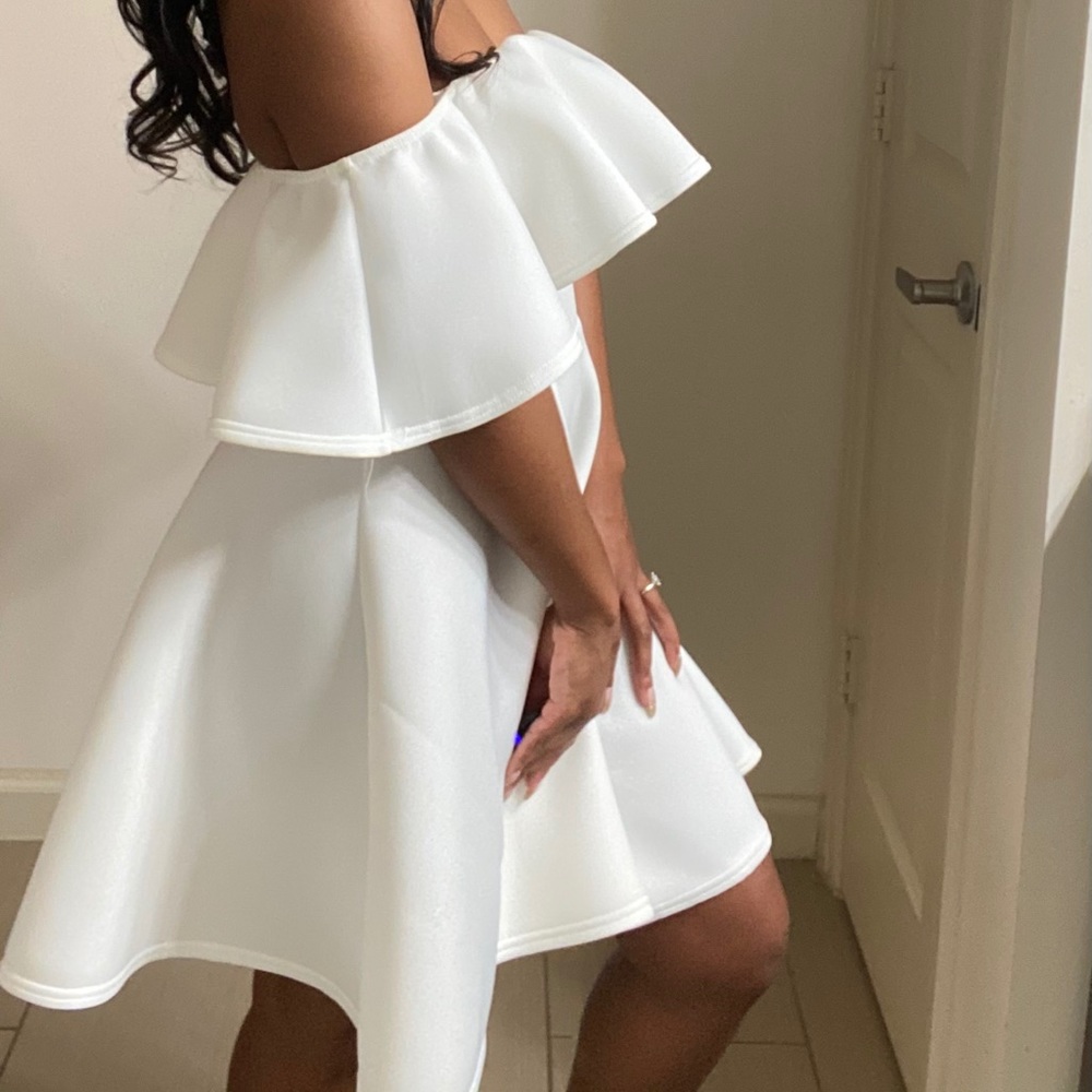 White Peplum Dress